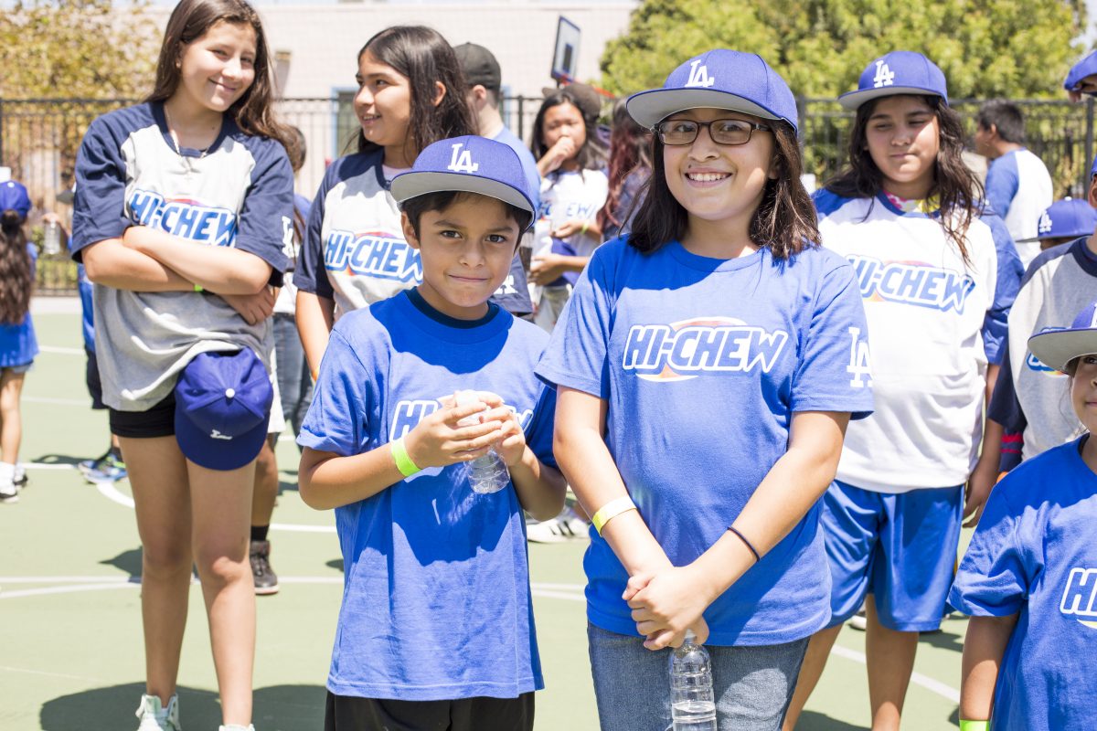 Kids wearing hi-chew t-shirts